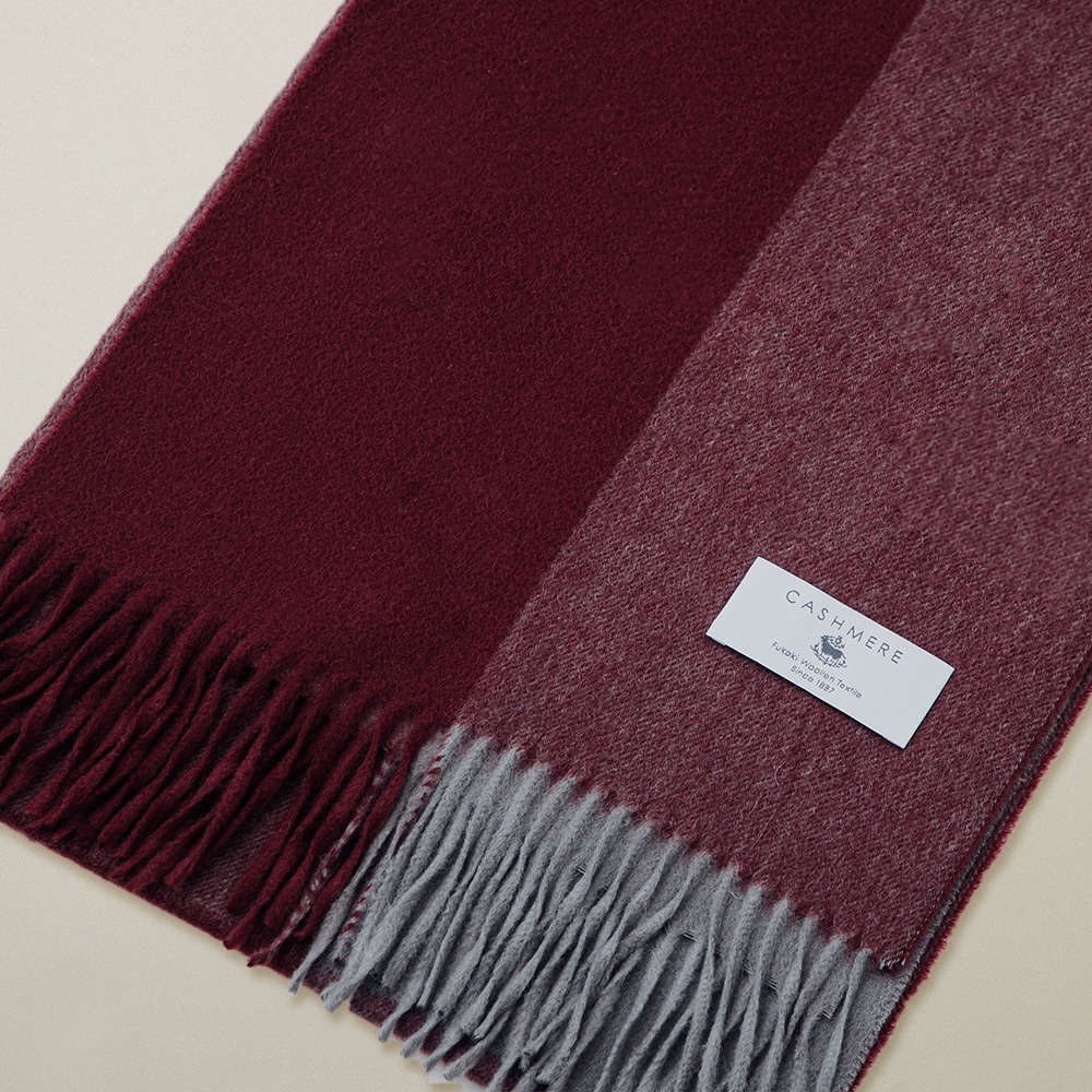 カシミヤ100％ ブロックパターンマフラー | Material,Cashmere | FUKAKINET