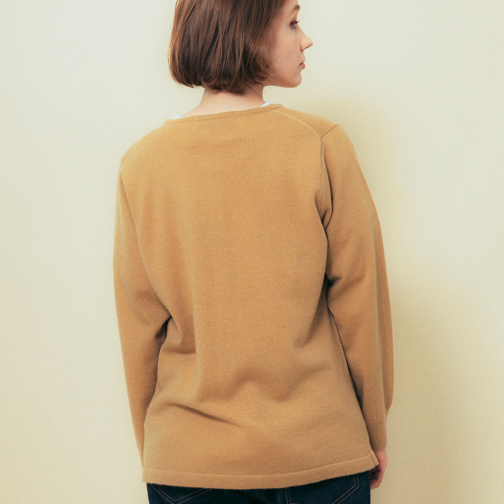 カシミヤ100％ クルーネックカーディガン | Material,Cashmere | FUKAKINET