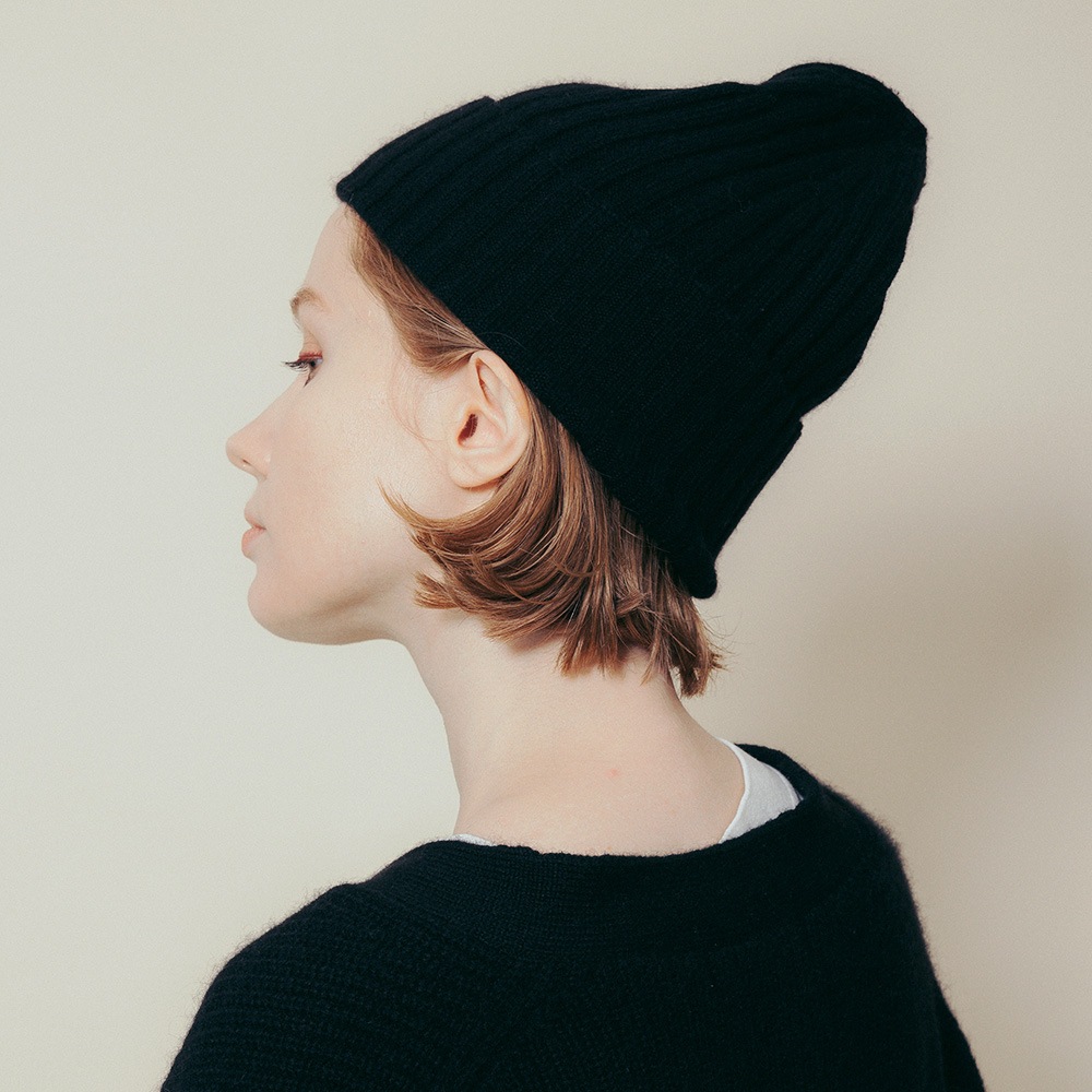 カシミヤ100％ リブニットキャップ | Material,Cashmere | FUKAKINET