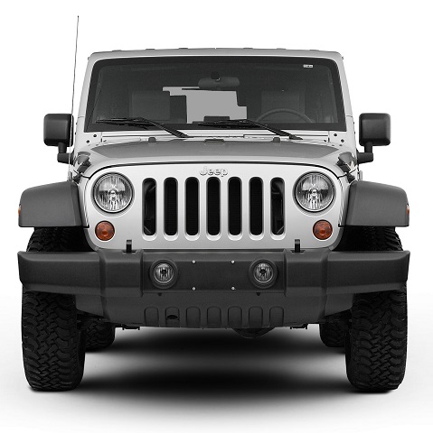 07y－ ジープ ラングラー US本国 純正 フロント バンパー 【フォグ穴