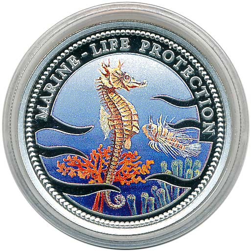 パラオ 海洋生物シリーズ タツノコ 5ドルカラー銀貨 | コイン・紙幣