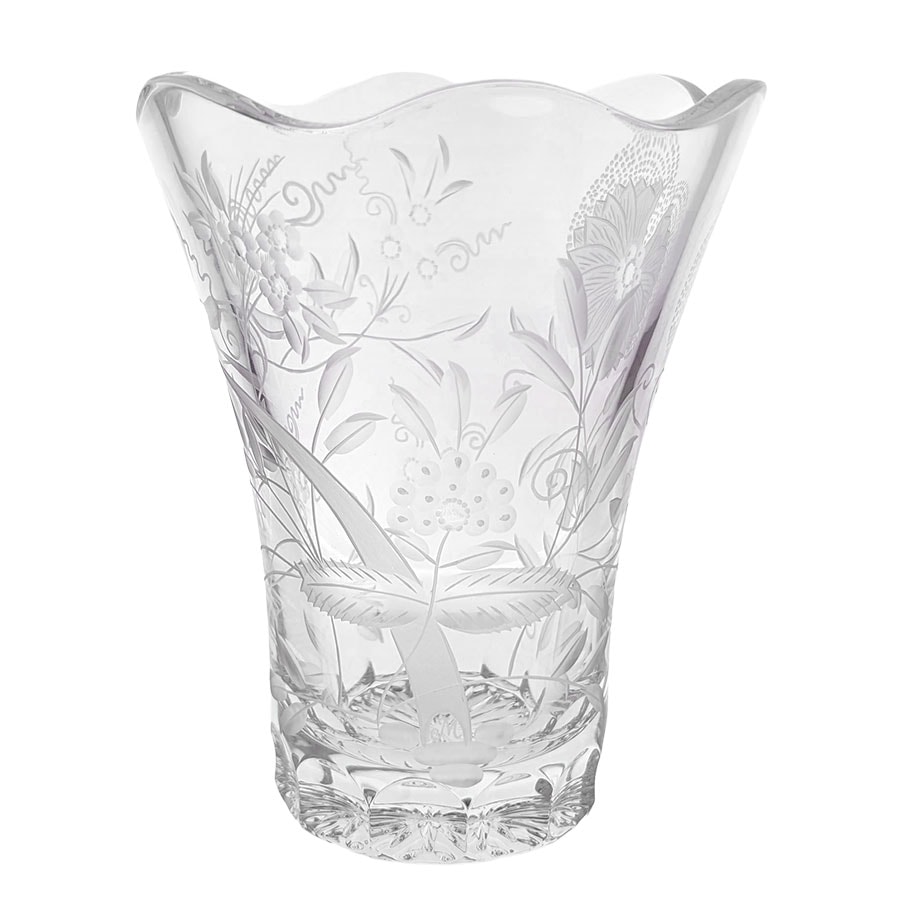 マイセンクリスタル マイセンフラワー 色被せ花瓶 レッド MFW/140/13R