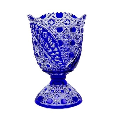 マイセンクリスタル ミスティックフラワー 色被せ花瓶 F2517/EO314/28B