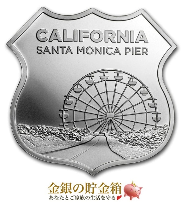 ルート66シルバーバー 1オンス シールド (カリフォルニア州)の販売