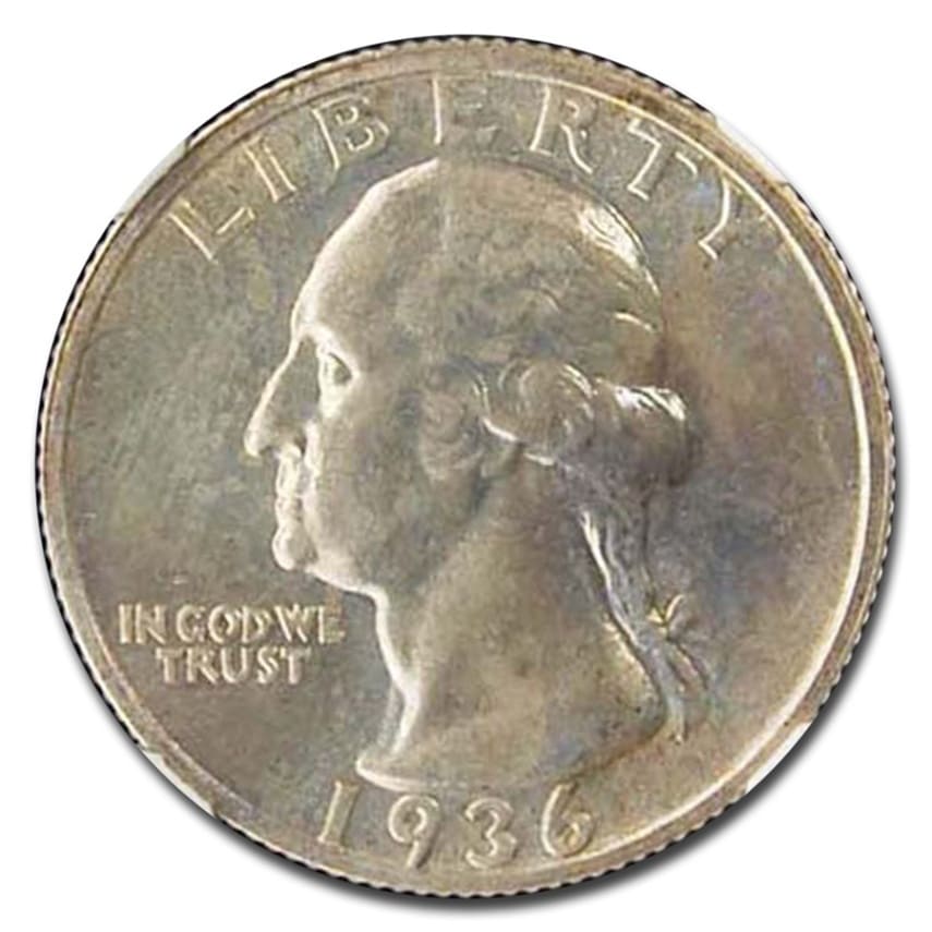 1936年 アメリカ ワシントン クォーター ダラー 銀貨 25セント