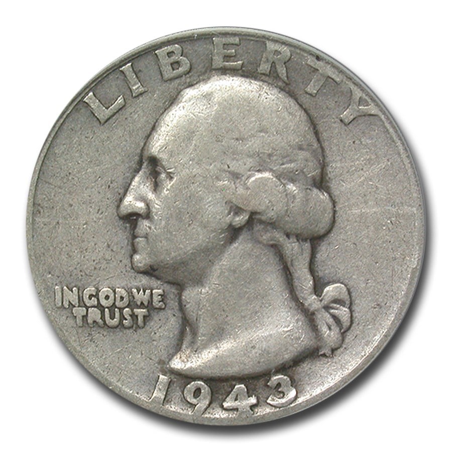 1943年 アメリカ ワシントン クォーター ダラー 銀貨 25セント