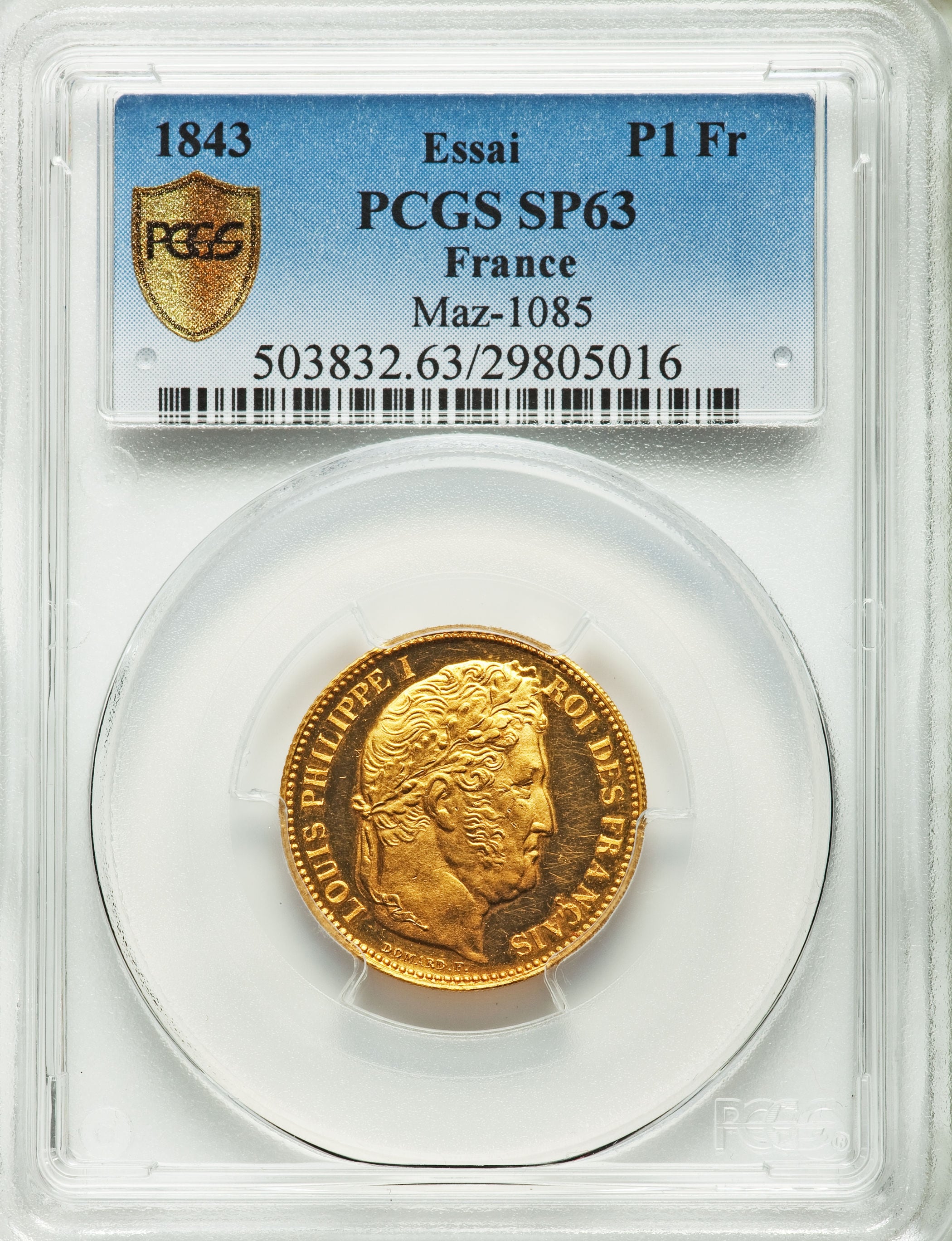 動画あり】フランス 1843年ルイ フィリップ1世 ゴールド試鋳貨1