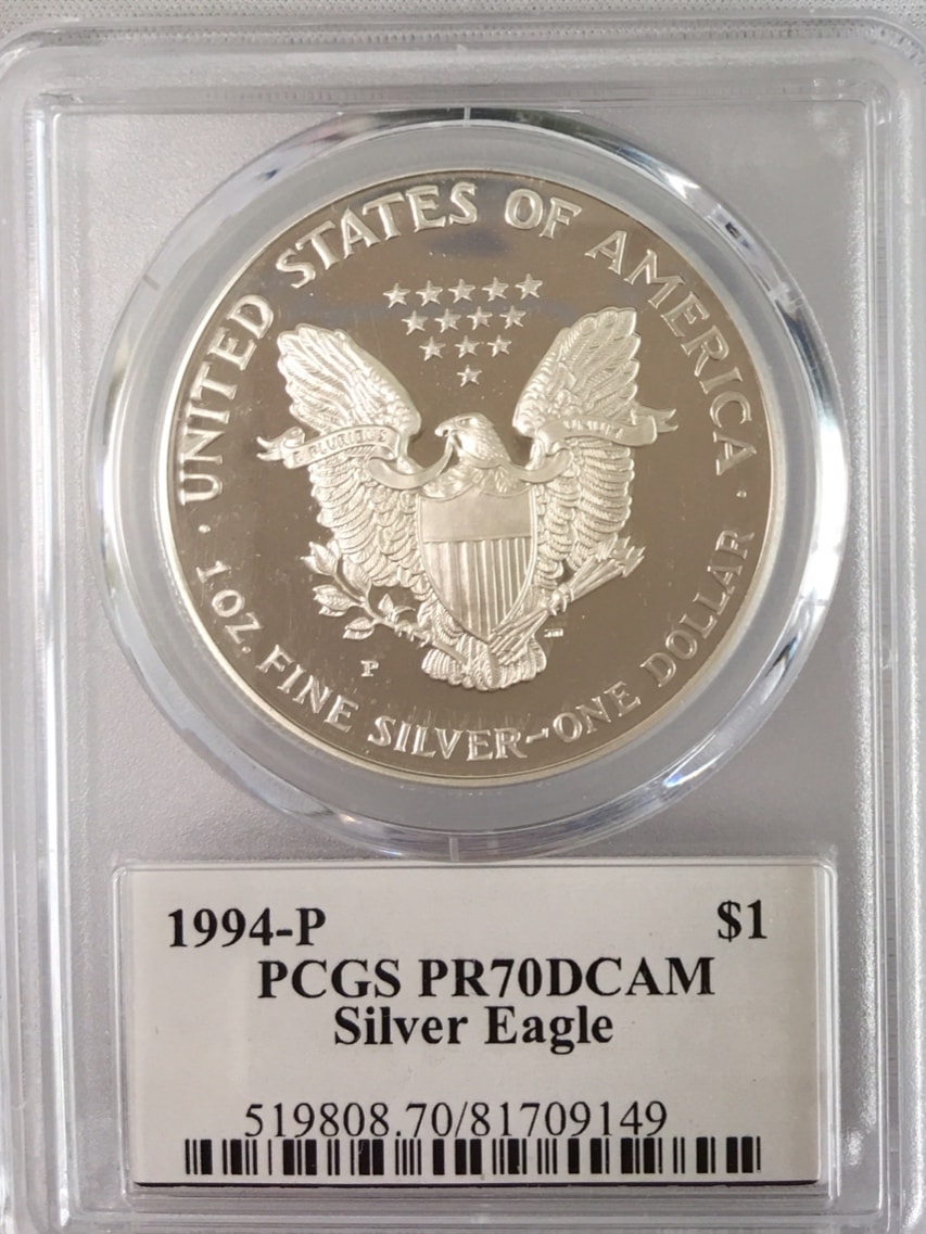 動画あり】アメリカ【1ドル】シルバーイーグル銀貨1994-P PCGS