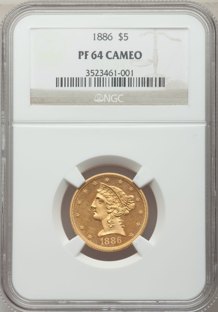 アンティークコイン アメリカ 5ドル金貨リバティヘッド 1886 Liberty