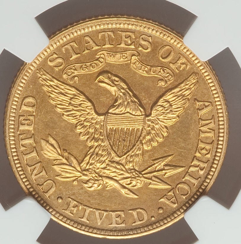 アンティークコイン アメリカ 5ドル金貨リバティヘッド 1886 Liberty