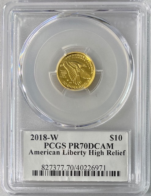 アメリカ10ドル金貨2018-W年アメリカンリバティ・ハイリリーフPCGS