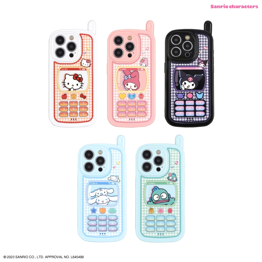 サンリオキャラクターズ iPhone15 Pro 対応 レトロガラケー風ケース