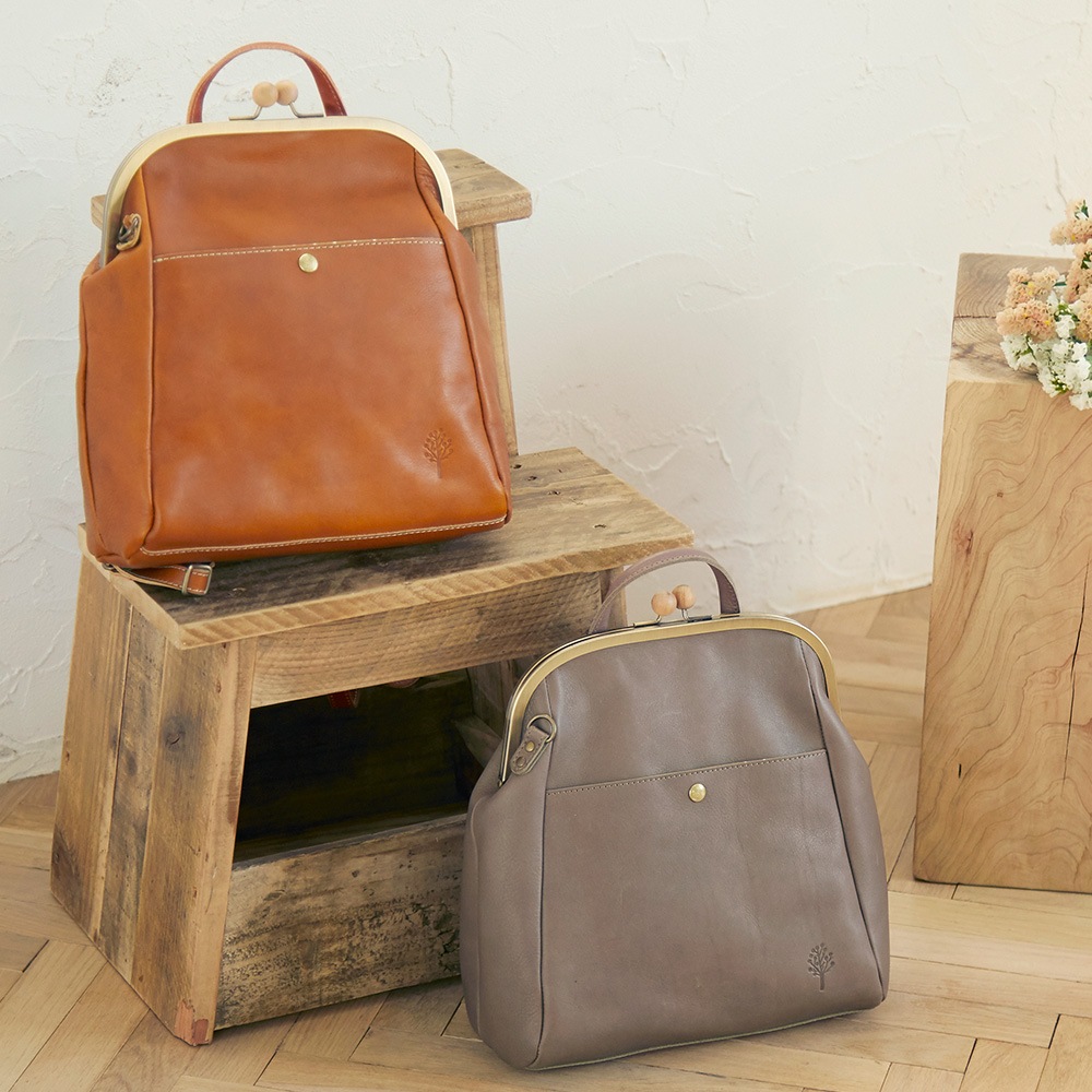 Kanmi. /カンミ ドロップツリー木玉 がま口3WAYバッグ B22-62 リュック