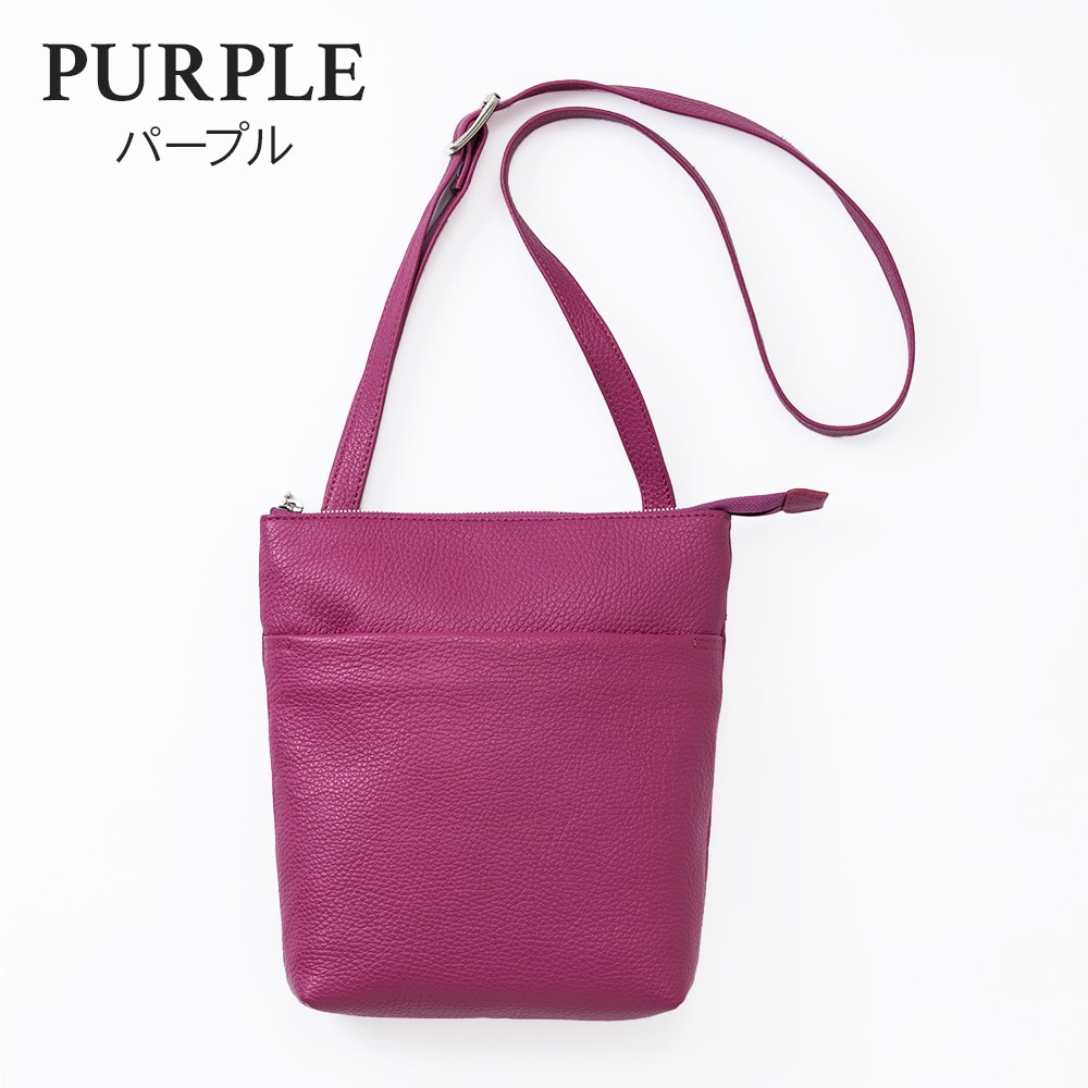 イタリア製 ショルダーバッグ スリム 薄マチ レディース 斜めがけ 大人