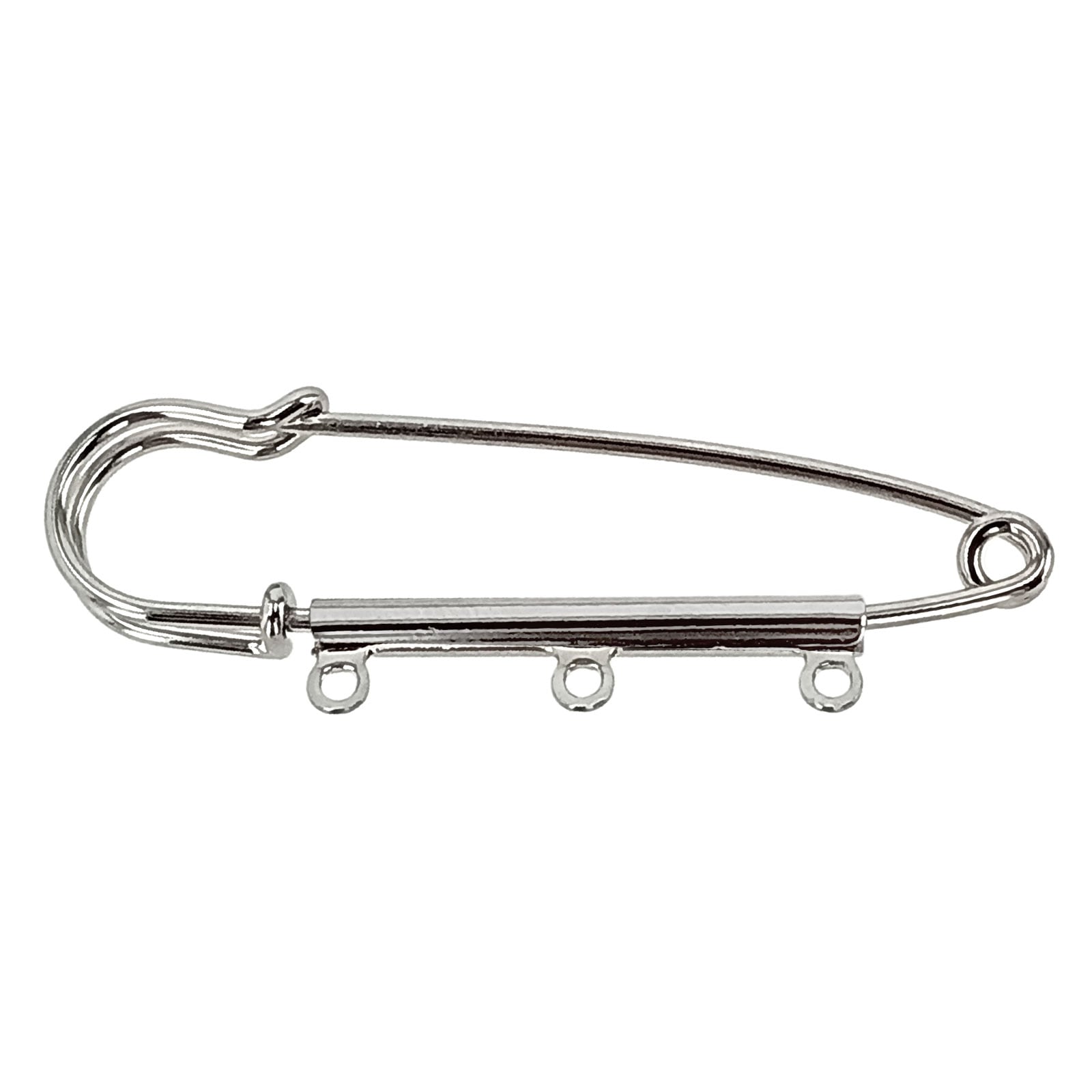 ◇ピンバッチ金具◇ カブトピン 3カン 48mm ニッケル【在庫限り