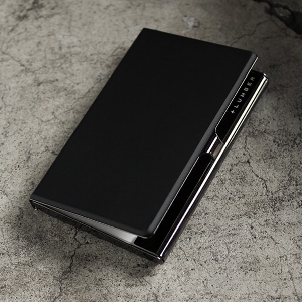 プレミアム】「CARD CASE（黒檀）」重厚感のあるステンレス素材と黒檀