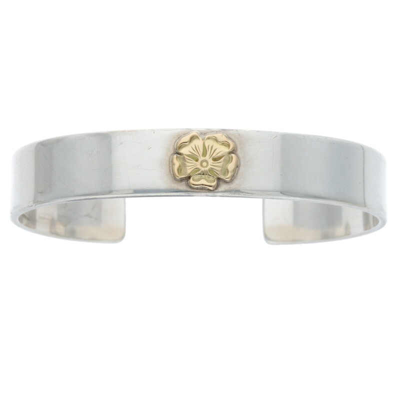 ローズ付き平打ちブレス L 【取扱：原宿シルバー店】 | すべての商品