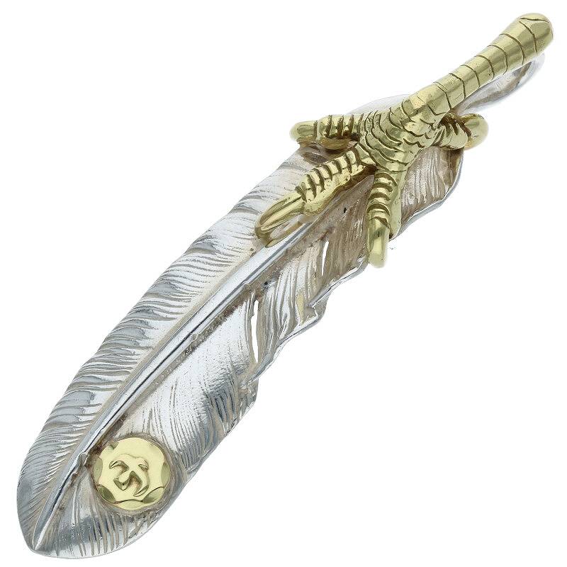 決算SALE】金爪メタル付き特大フェザー 左向き 【取扱：原宿シルバー店