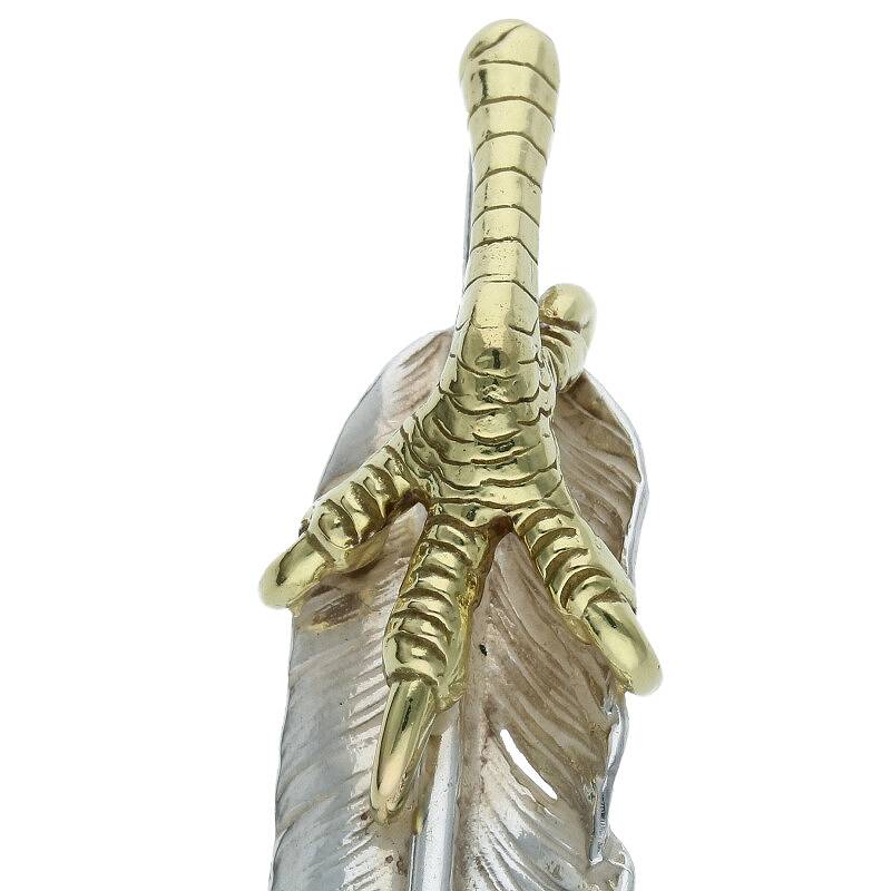 決算SALE】金爪メタル付き特大フェザー 左向き 【取扱：原宿シルバー店