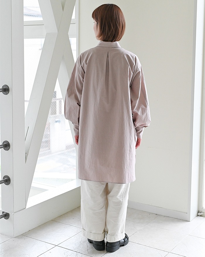 ガラスボタンのチュニック ピンク カザグルマ フロスト