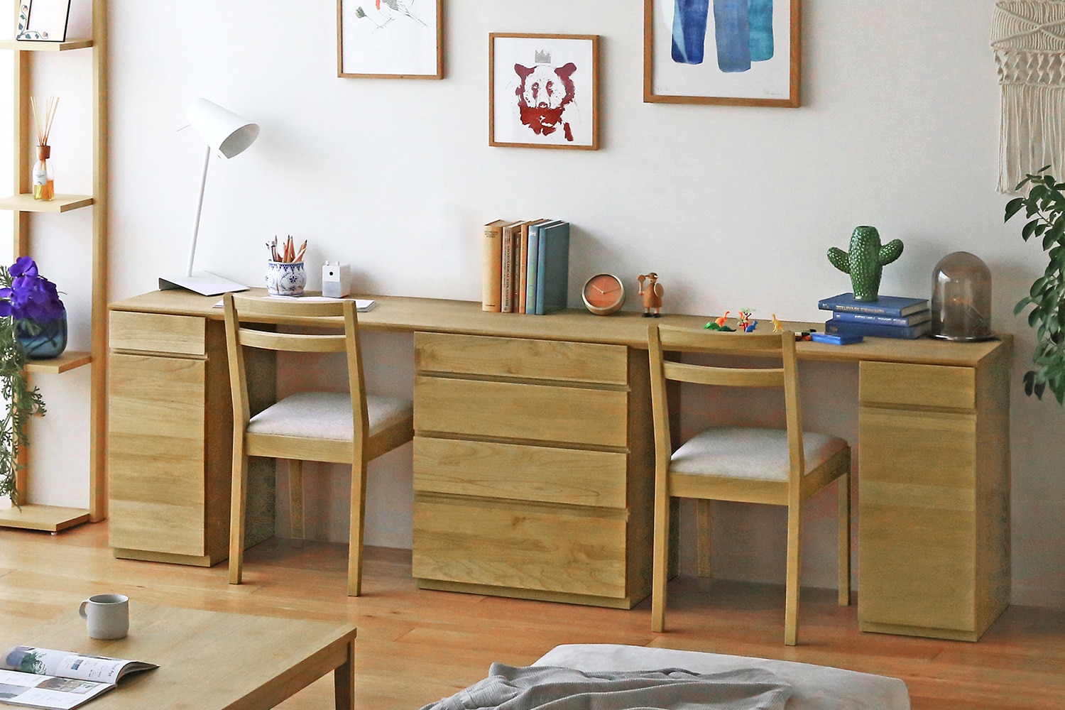 ASTER DESK SET10 240天板 + 30キャビネット (左開き) + 60チェスト + 30