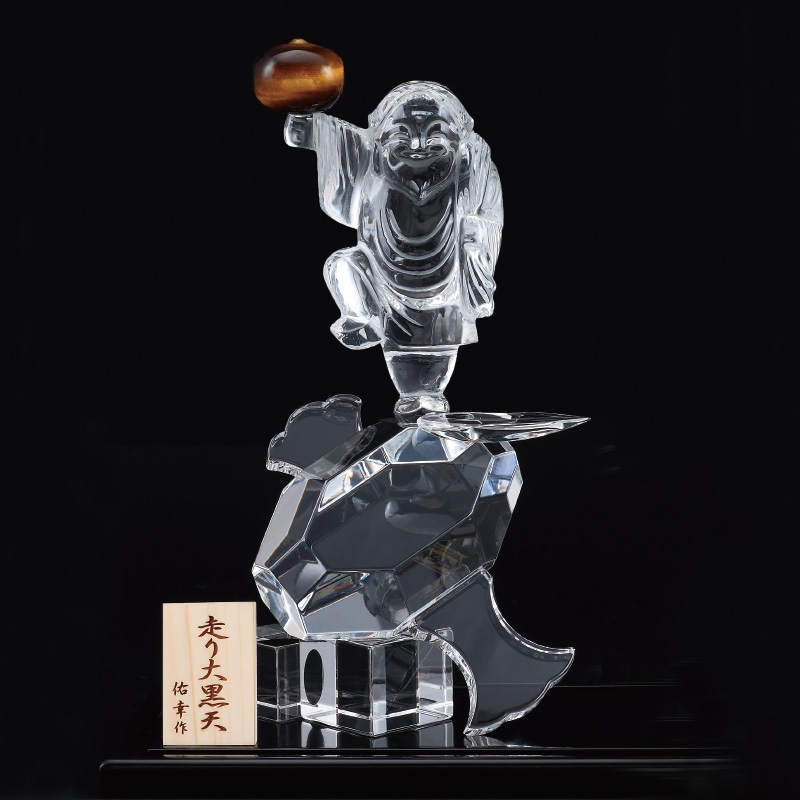 水晶彫刻『走り大黒天』田中祐幸【ポイント5％還元中】 : アートの友