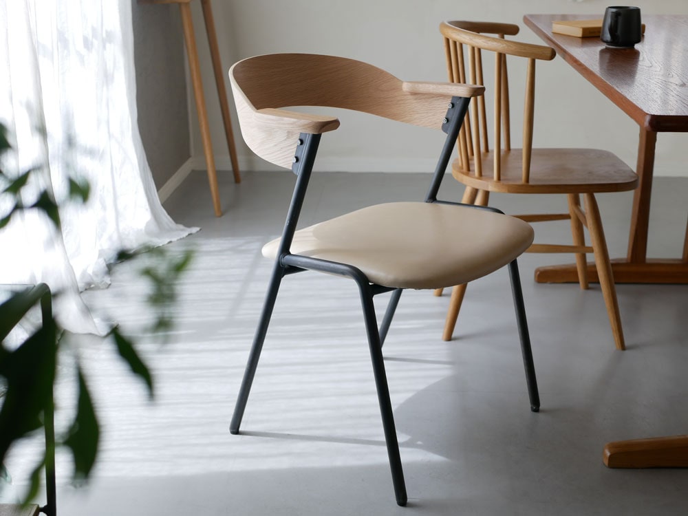 adepeche/アデペシュ】ダニス ショートアームチェア PU ナチュラル