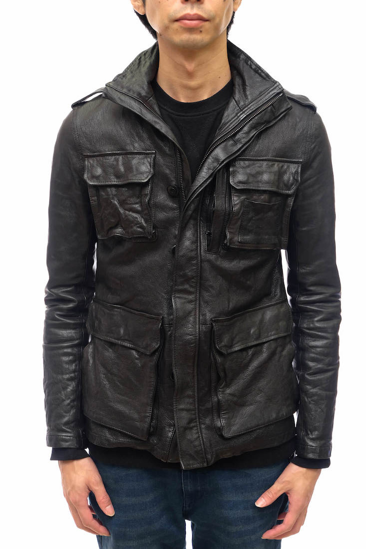 エイケイエム フィールドジャケット AKM A006 GT01 SAFARI LEATHER