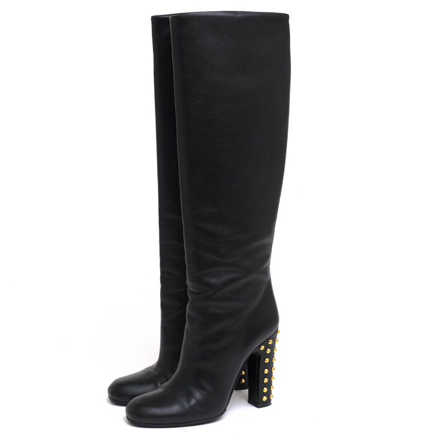 GUCCI Saint Moritz Knee High Boots / グッチ ムートンブーツ 牛革