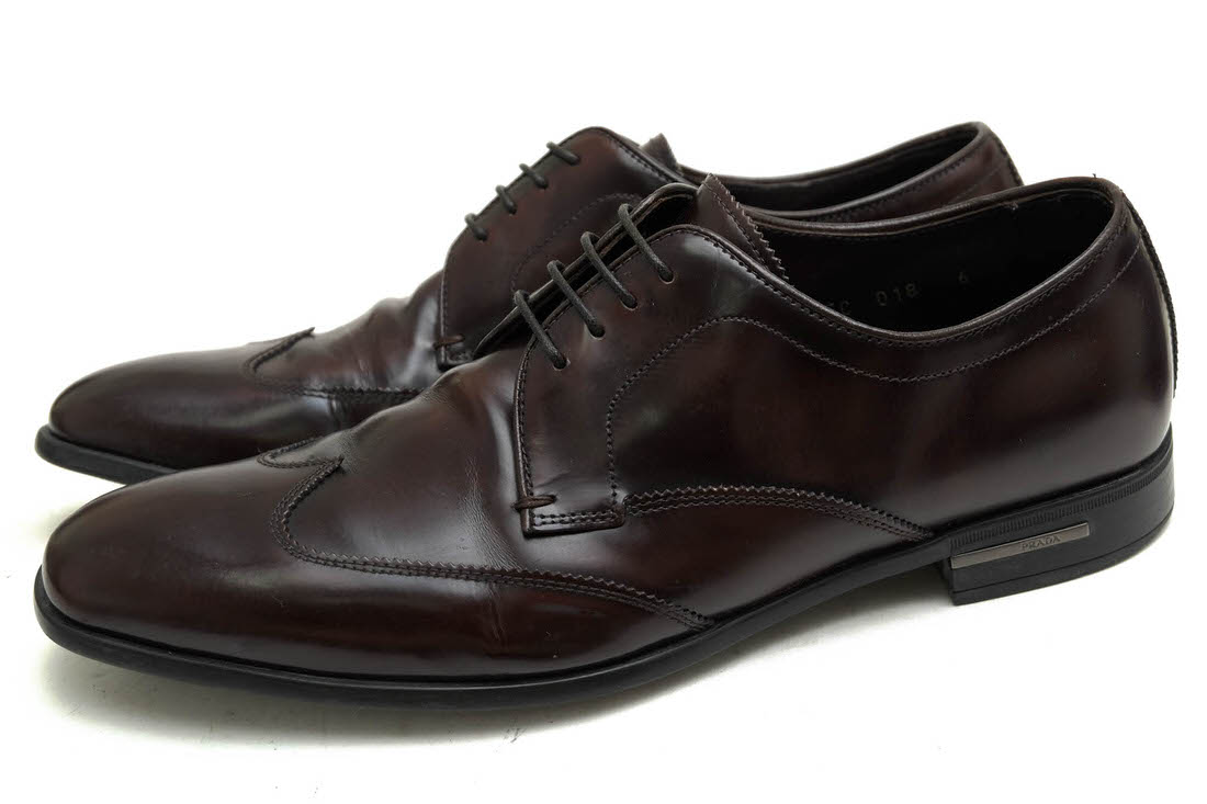 PRADA ビジネスシューズ 49 / プラダ サフィアーノ 牛革 プレーントゥ