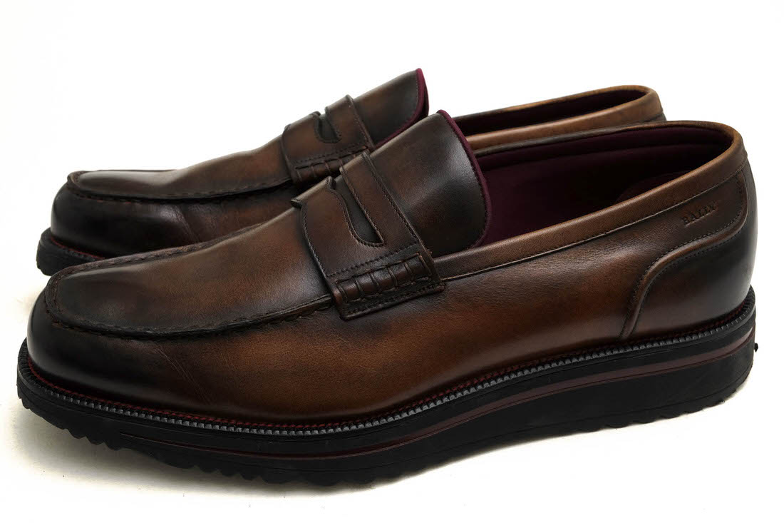 BALLY BARDONY / バリー アンティーク加工 牛革 カーフ スリッポン