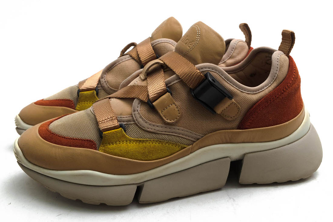 Chloe Sonnie / クロエ 牛革 カーフ ベージュ ローカットスニーカー