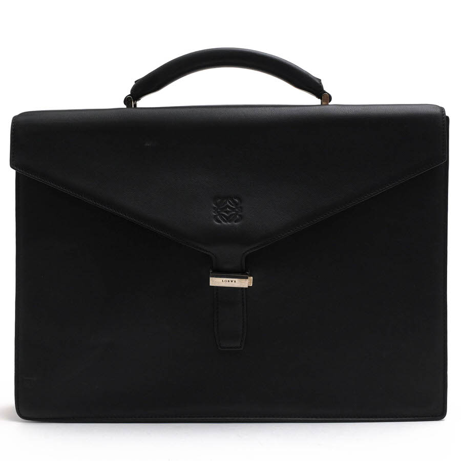 LOEWE / ロエベ アナグラム 牛革 カーフ ブラック 黒 ビジネスバッグ