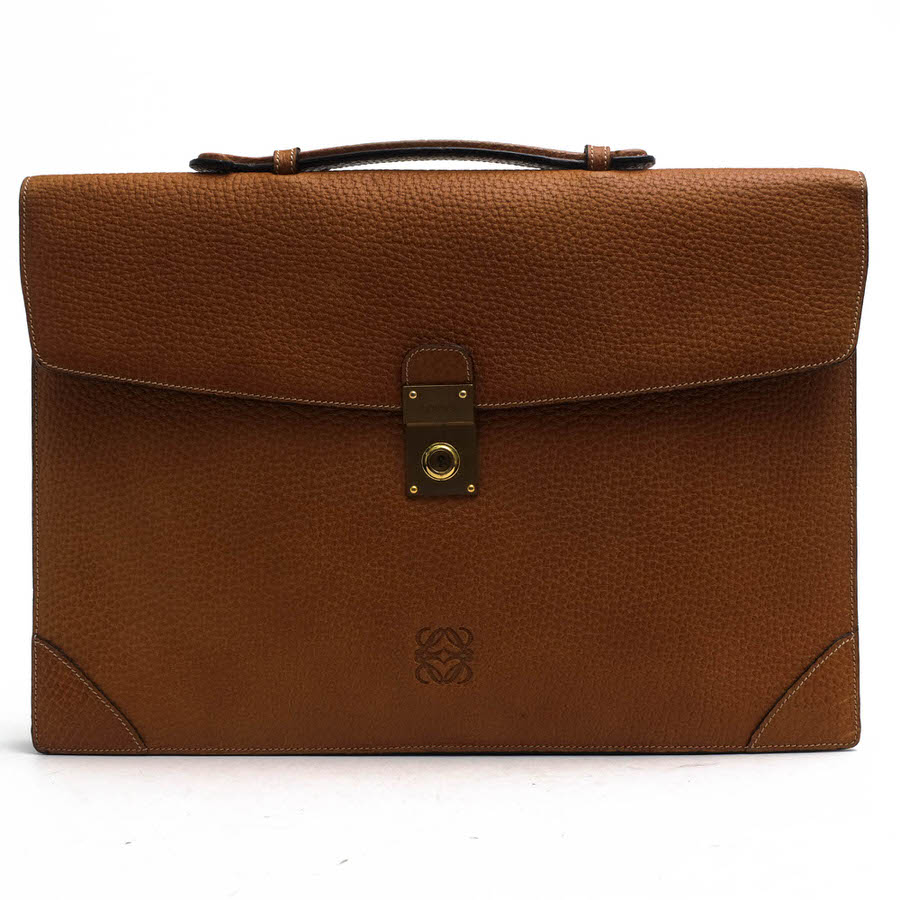 LOEWE / ロエベ アナグラム 牛革 カーフ ブラック 黒 ビジネスバッグ