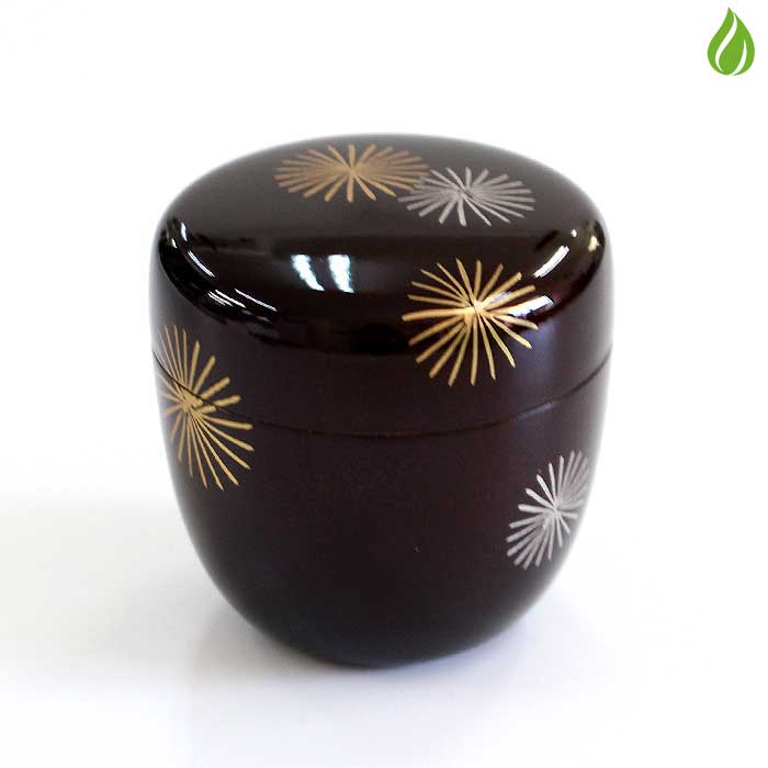 茶道具 棗 東雲 溜塗 中棗 唐松蒔絵 ( 内梨子地 )