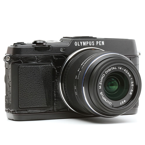 オリンパスペンE-P5用張り革キット 8010クロコブラック | 張り革キット