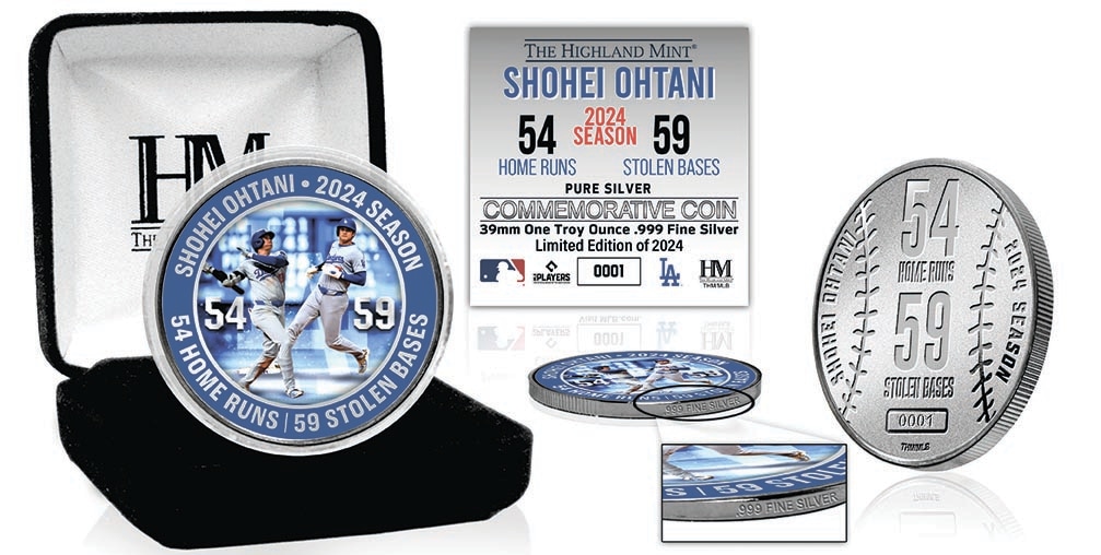 大谷翔平 2024年ナ・リーグ「54－59」記念 純金・純銀メダル