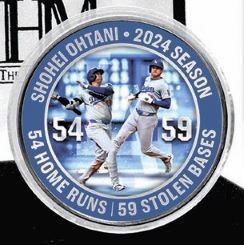 大谷翔平 2024年ナ・リーグ「54－59」記念 純金・純銀メダル