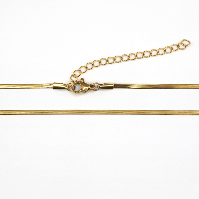21C0031STNG ステンレス製ネックレス スネークチェーン ゴールド 幅約