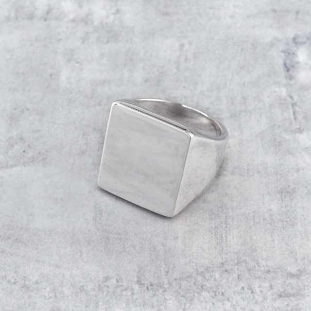 0020415SVR15 SV925製シグネットリング スクエア 幅5.0～18.5mm,面部分