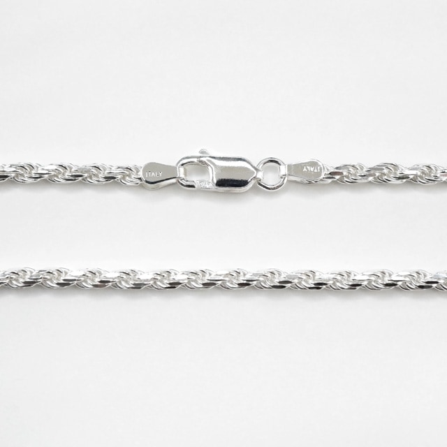 323ROPE060 SV925製カットフレンチロープチェーン 線径0.60mm太さ2.8mm