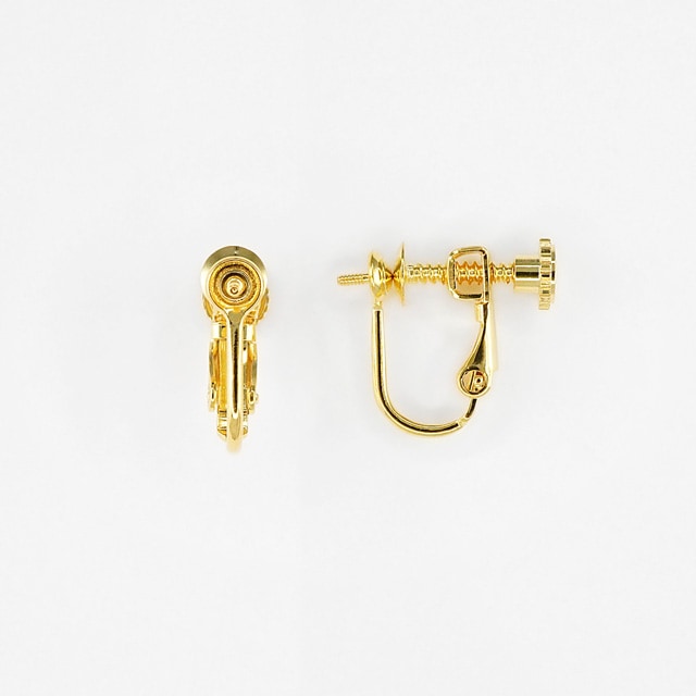 GPP-1131 真鍮製イヤリングパーツ ネジバネ式ツキサシ ゴールド
