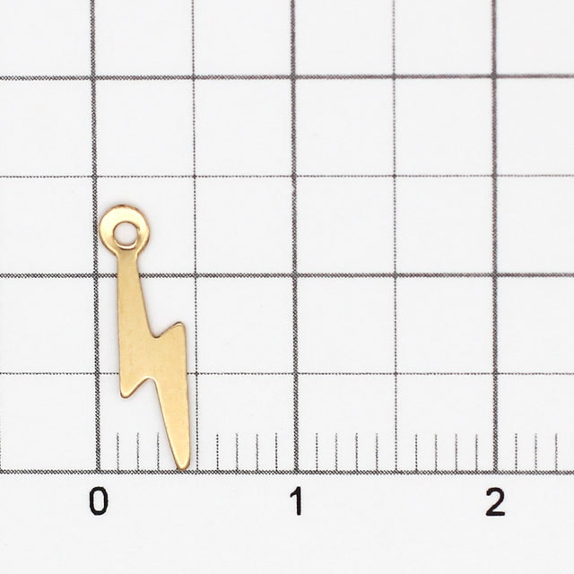 01S0049GFC 14KGF製チャーム 稲妻 13.5×3.5×0.3mm 1ヶ - 卸シルバー