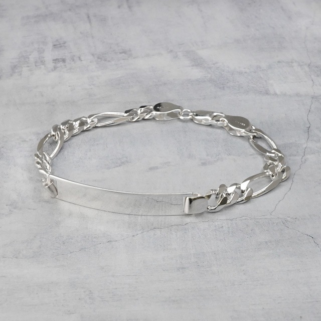 0020244SVL SV925製ブレスレット フィガロチェーン×プレート チェーン