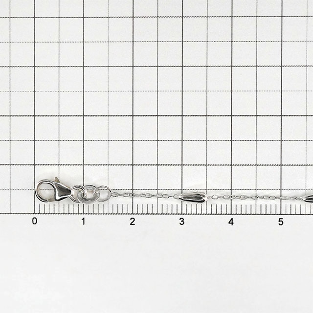 0020369SVL SV925製ブレスレット ビーズチェーン クラスプ 幅2.5mm,約