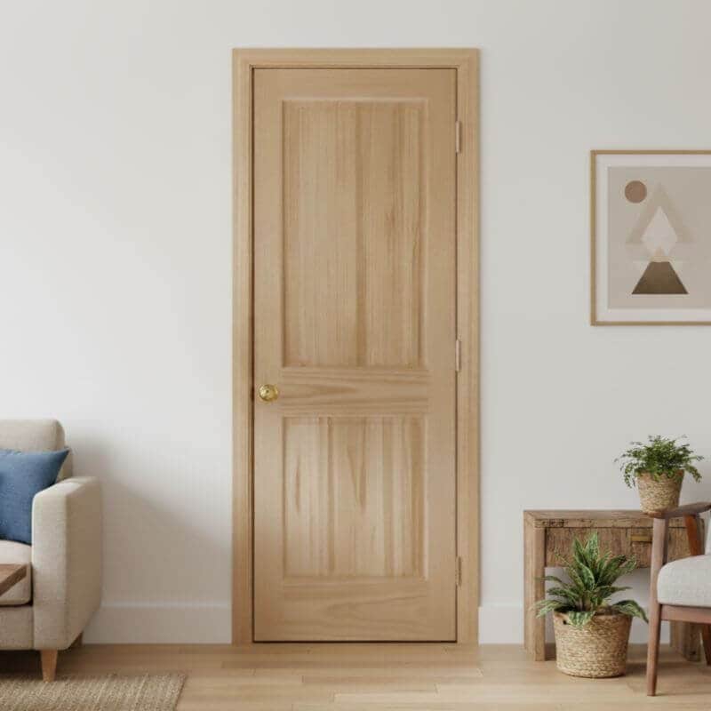 片開き室内ドアセット クリアパイン82 無塗装 枠・塗装選択OK｜巾813mm