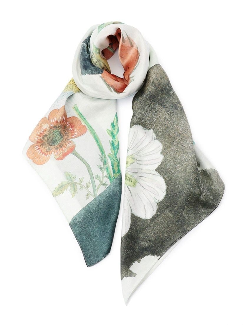 シルクサテンスカーフ オレンジネコ2 100×100（スカーフ）｜H.P.FRANCE