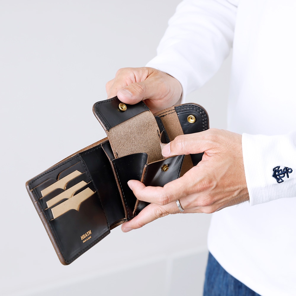 HEATH（ヒース）クロムエクセルレザー 三つ折り財布｜アメカジ