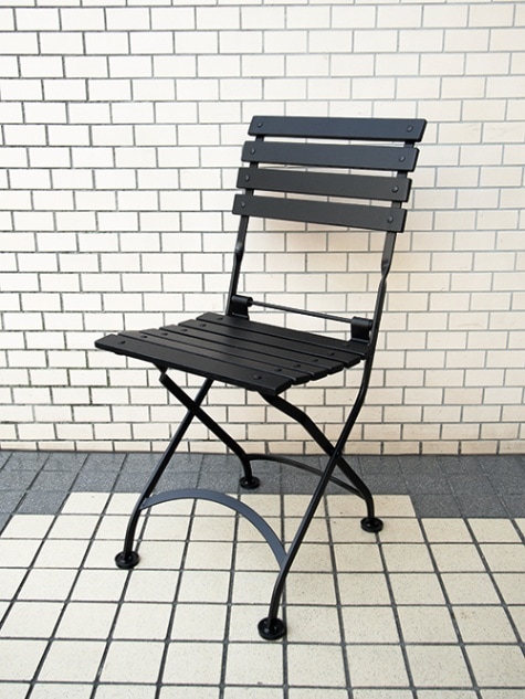 折りたたみ ガーデンチェア ブラック｜イデア