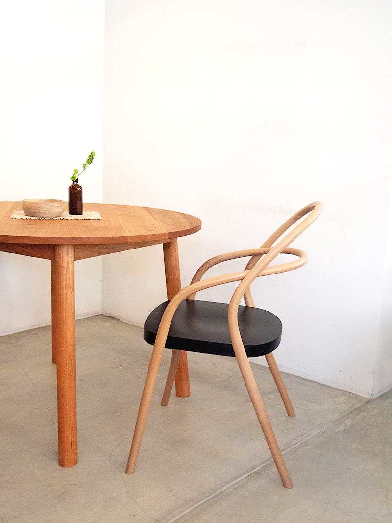 直径105cm チェリー無垢材 円形 ダイニングテーブル｜イデア